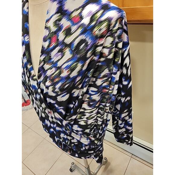 New Vince Camuto Long Sleeve Blouse Multi Color Shirt Plus Size 3x - Picture 4 of 10